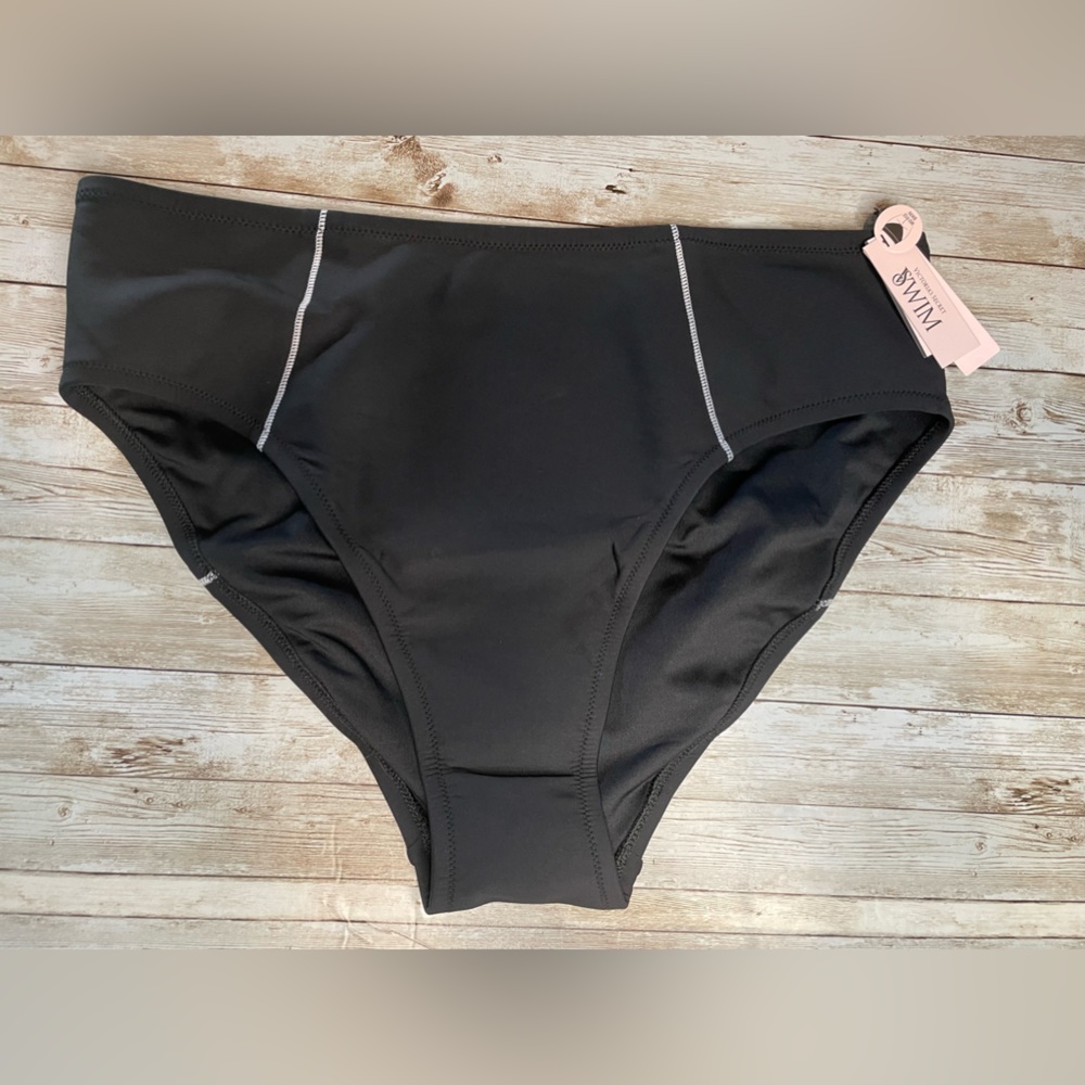 🆕 VICTORIA'S SECRET VS SWIM Sexy Sport Mid-Rise Bikini Bottom XXLARGE 20 Black - Picture 10 of 15